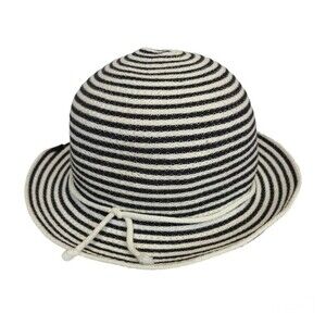 Jacyln Smith Womens Sun Beach Summer Blue Stripe Corded Floppy Hat